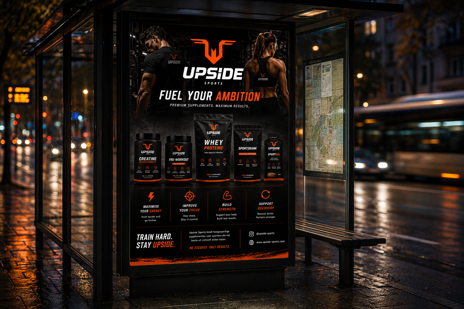 Upside Sports bus shelter campaign